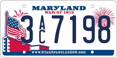 MD license plate 3AC7198