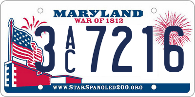 MD license plate 3AC7216