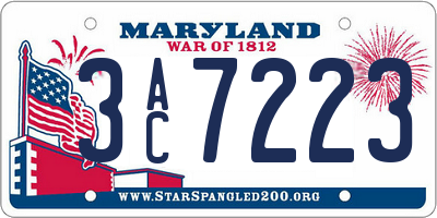 MD license plate 3AC7223