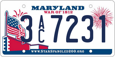 MD license plate 3AC7231
