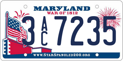 MD license plate 3AC7235