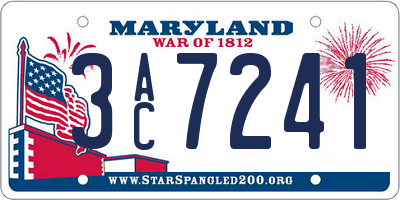 MD license plate 3AC7241
