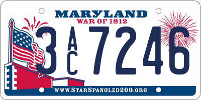 MD license plate 3AC7246