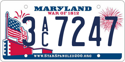 MD license plate 3AC7247