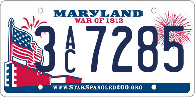 MD license plate 3AC7285
