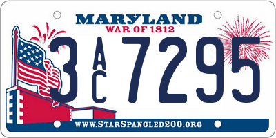 MD license plate 3AC7295