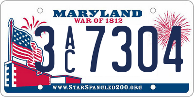 MD license plate 3AC7304