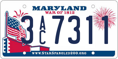 MD license plate 3AC7311