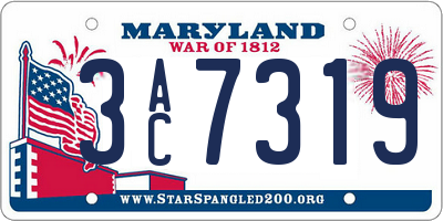 MD license plate 3AC7319