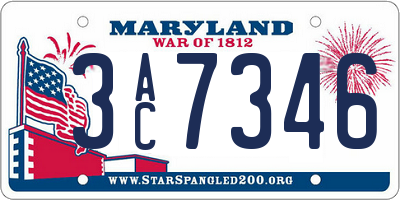 MD license plate 3AC7346