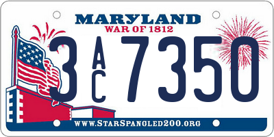 MD license plate 3AC7350