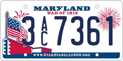 MD license plate 3AC7361