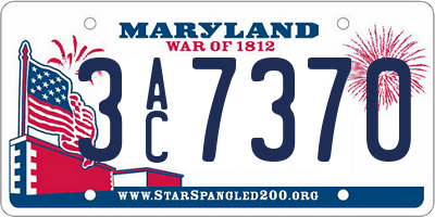 MD license plate 3AC7370