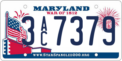 MD license plate 3AC7379