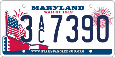 MD license plate 3AC7390