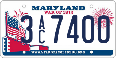 MD license plate 3AC7400