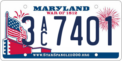 MD license plate 3AC7401