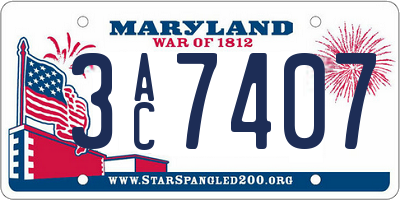 MD license plate 3AC7407