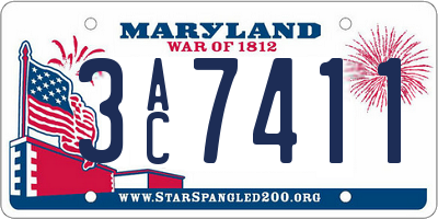 MD license plate 3AC7411