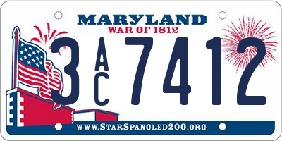 MD license plate 3AC7412