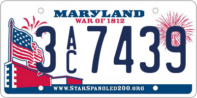 MD license plate 3AC7439