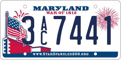 MD license plate 3AC7441