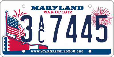 MD license plate 3AC7445
