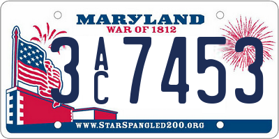 MD license plate 3AC7453