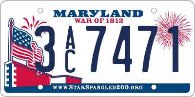 MD license plate 3AC7471