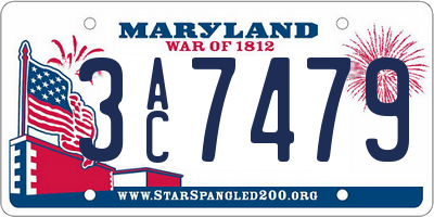 MD license plate 3AC7479