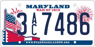MD license plate 3AC7486