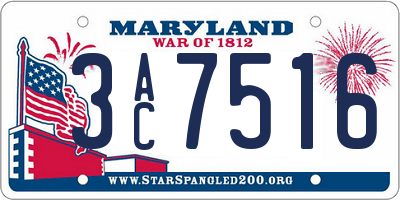 MD license plate 3AC7516