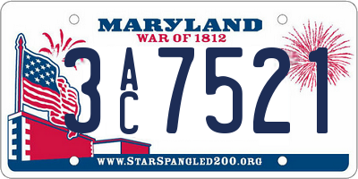 MD license plate 3AC7521