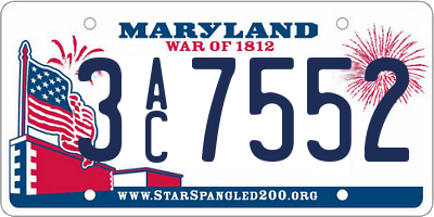 MD license plate 3AC7552