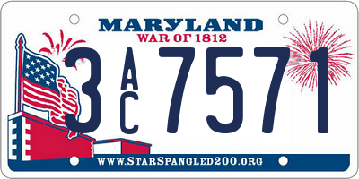 MD license plate 3AC7571