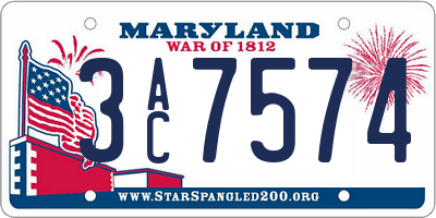 MD license plate 3AC7574