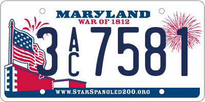 MD license plate 3AC7581