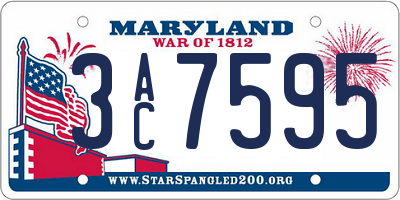 MD license plate 3AC7595