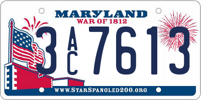MD license plate 3AC7613