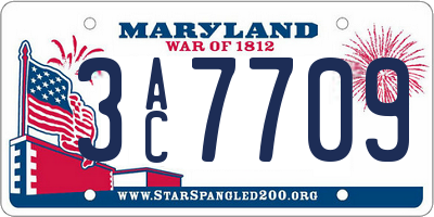 MD license plate 3AC7709