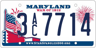 MD license plate 3AC7714