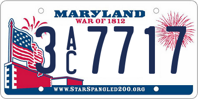 MD license plate 3AC7717