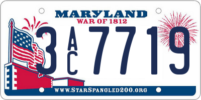 MD license plate 3AC7719