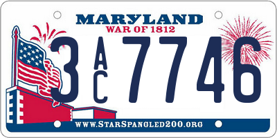MD license plate 3AC7746