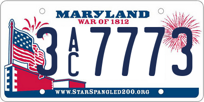 MD license plate 3AC7773