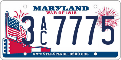 MD license plate 3AC7775