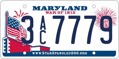 MD license plate 3AC7779