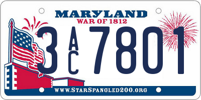 MD license plate 3AC7801