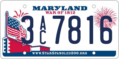 MD license plate 3AC7816
