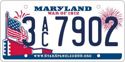 MD license plate 3AC7902